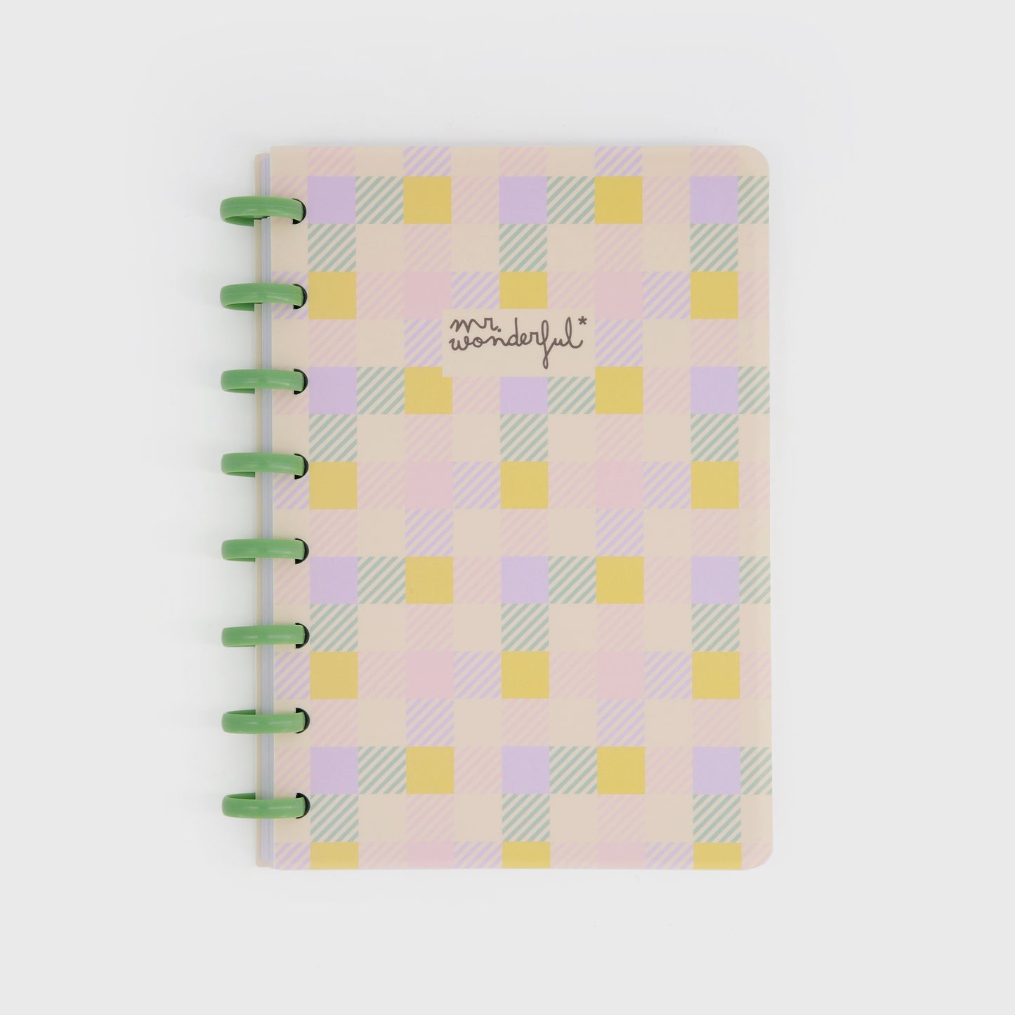 Caderno A5 - Amarelo, verde e lilás