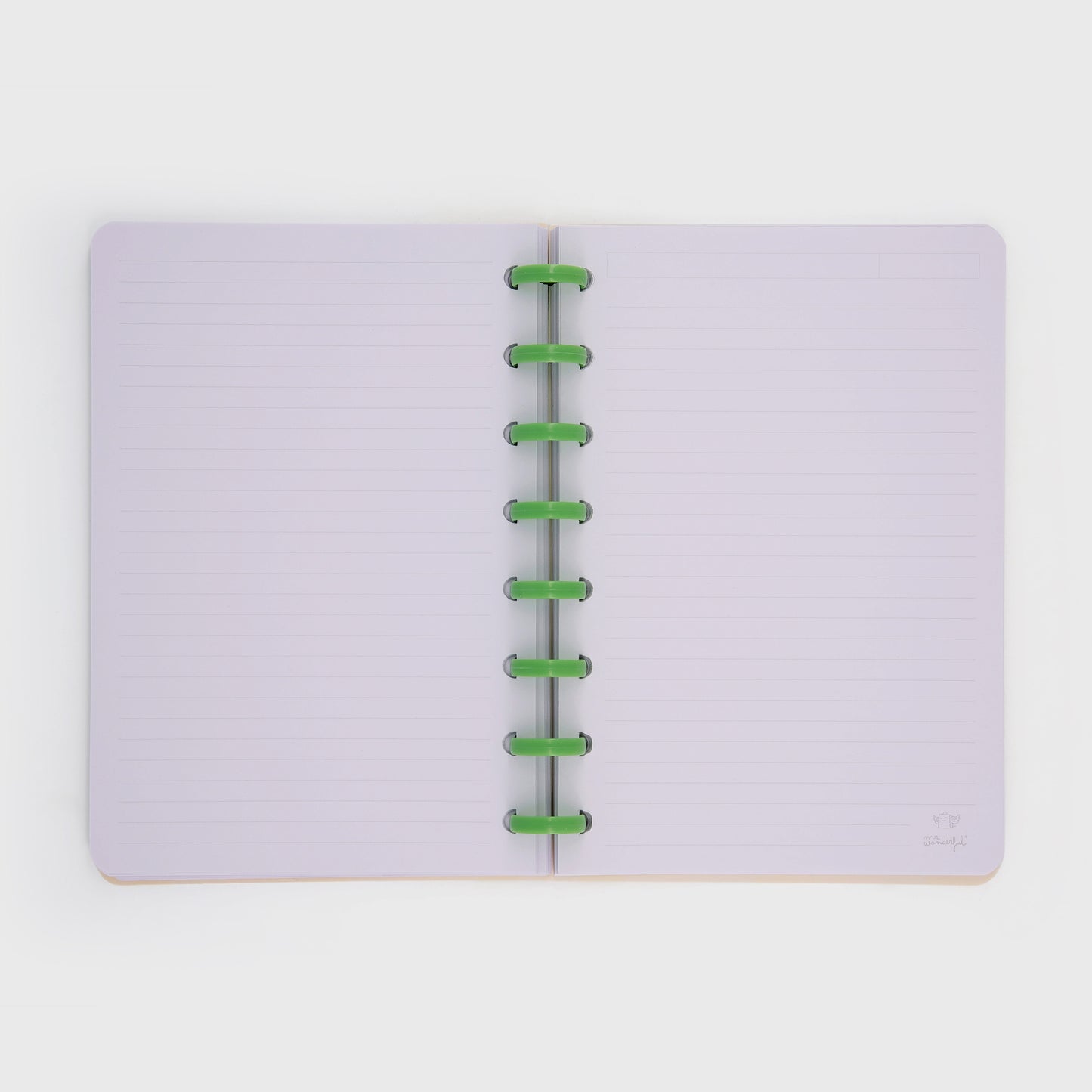 Caderno A5 - Amarelo, verde e lilás