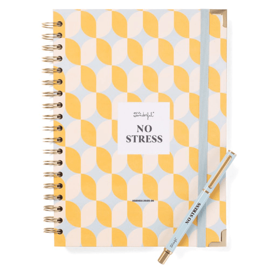 Conjunto Agenda Wonder 2025-26 Semanal + Caneta - No Stress