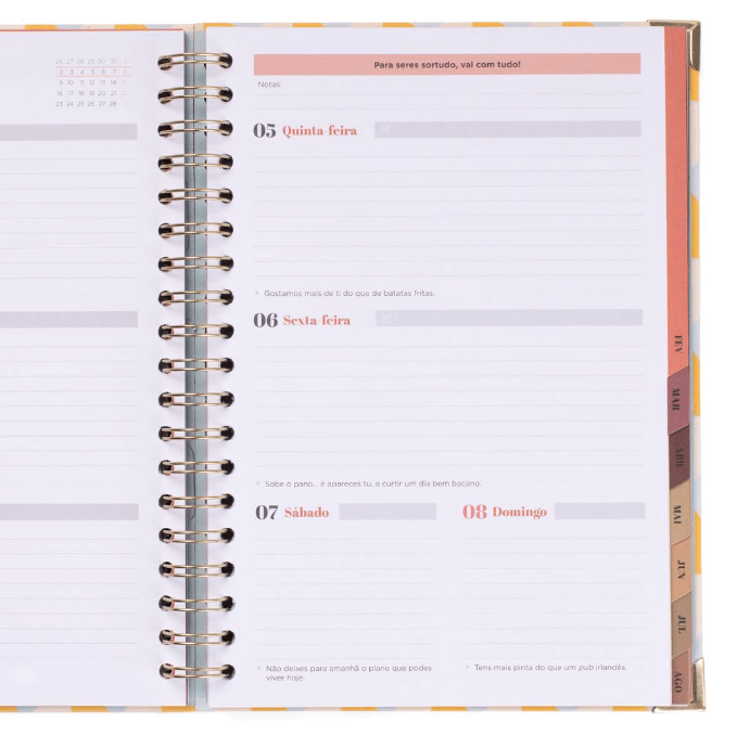 Conjunto Agenda Wonder 2025-26 Semanal + Caneta - No Stress