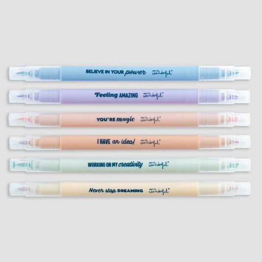 Kit de marcadores-sublinhadores para trabalhos cheios de cores