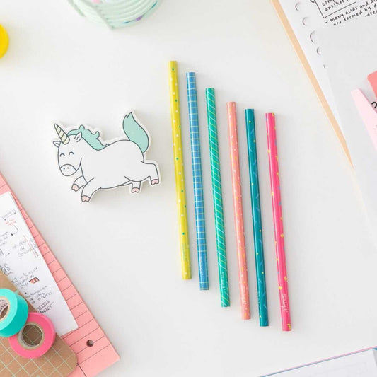 Lápis e Borracha Unicórnio