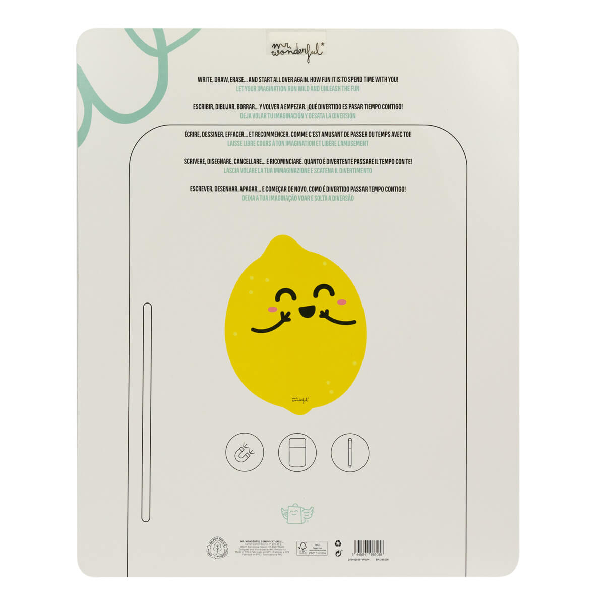 Magnetic whiteboard - Lemon