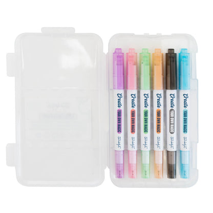 Kit de 6 canetas de cores com carimbo - Create your own magic